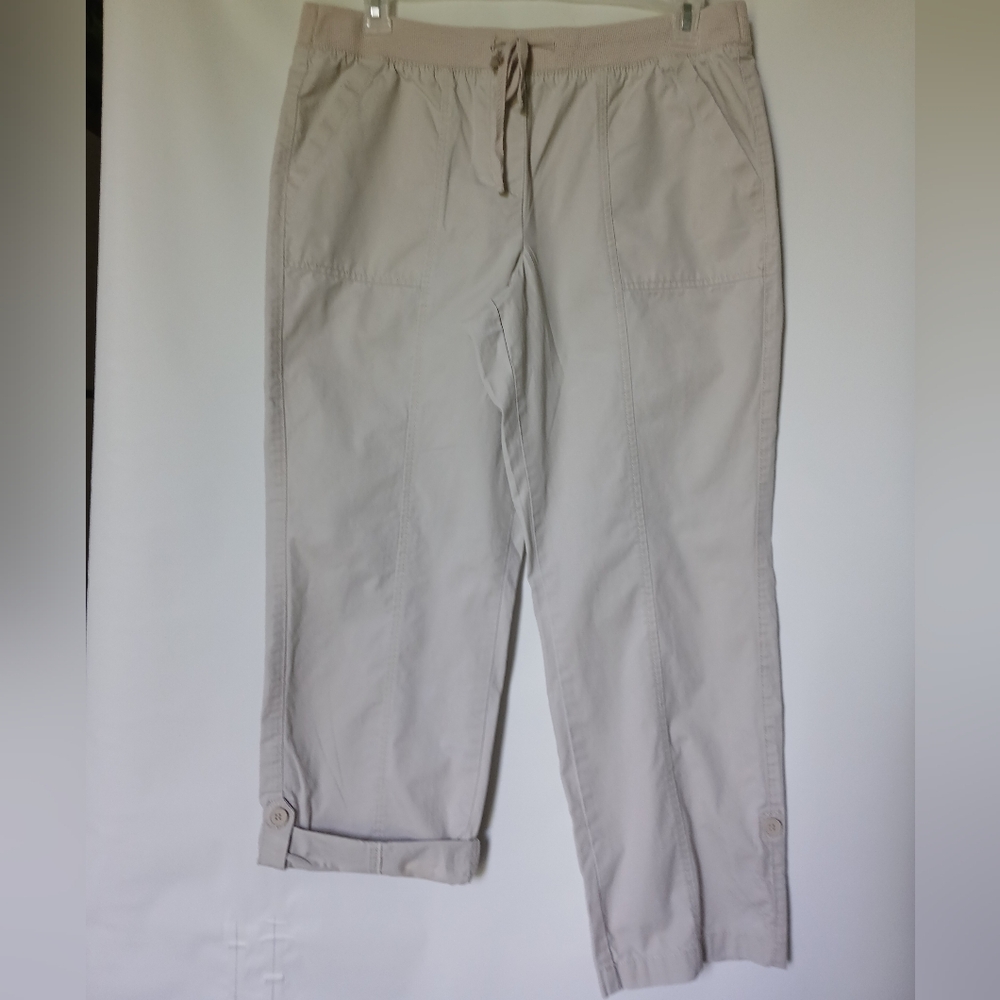 Talbot's Womens Pull on With Drawstring Size 14 Color Beige